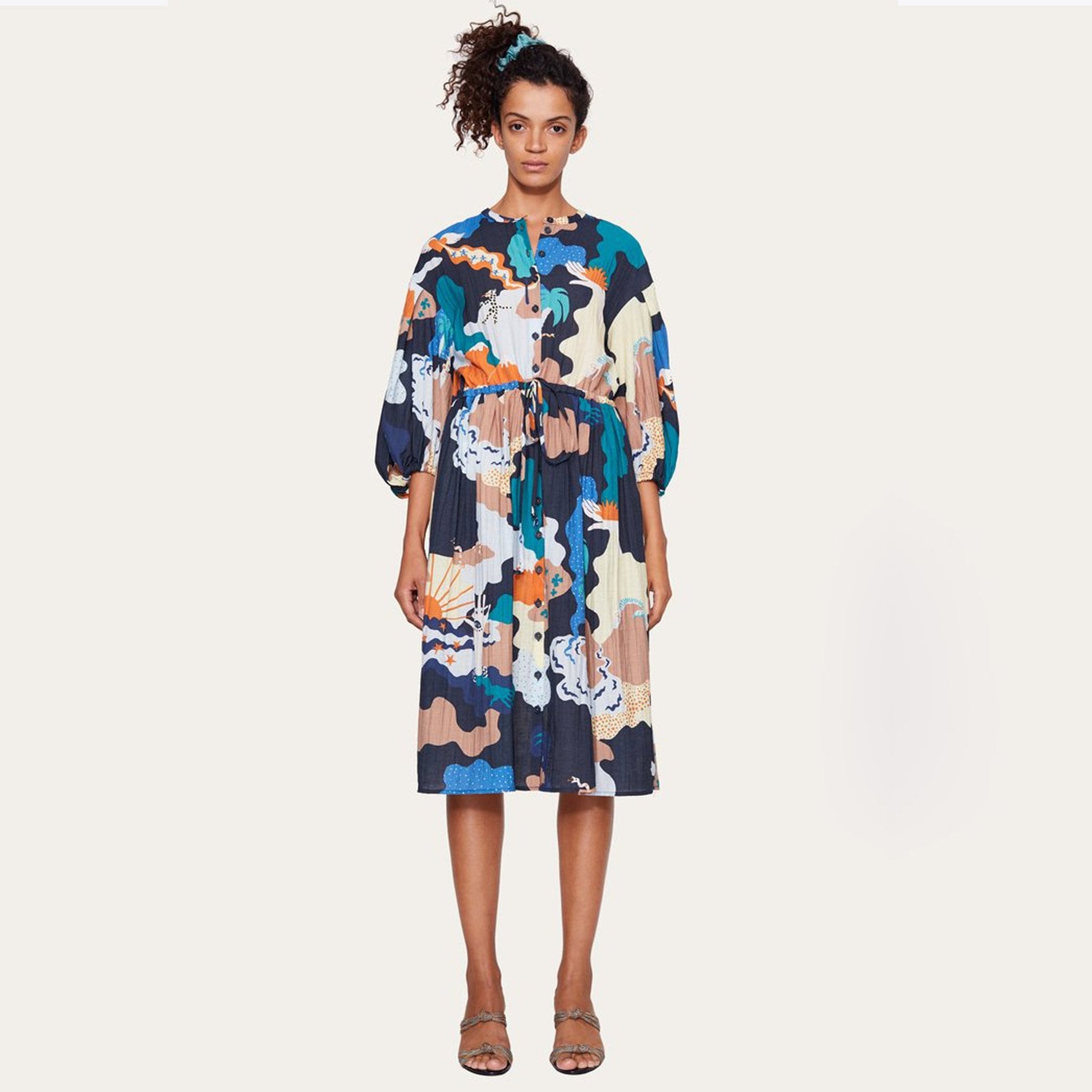 Stine India Landscape Print Dress - Multi