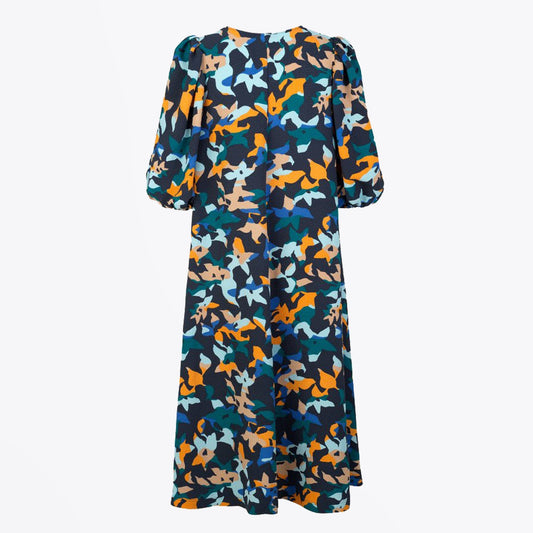 Mavelin Abstract Floral Print Dress - Navy/Multi