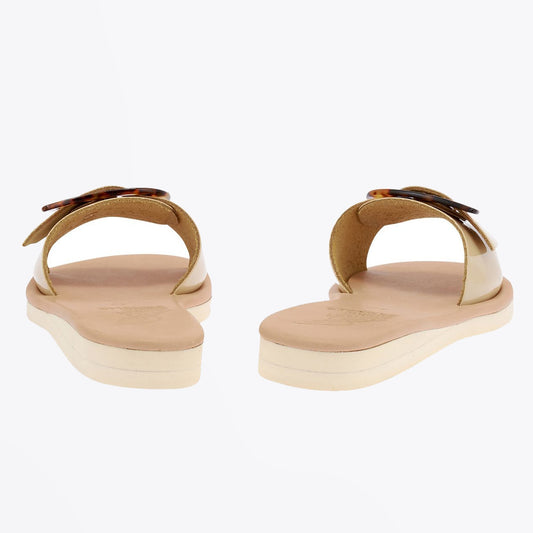 - Aglaia - Patent Ivory Buckle Sandals