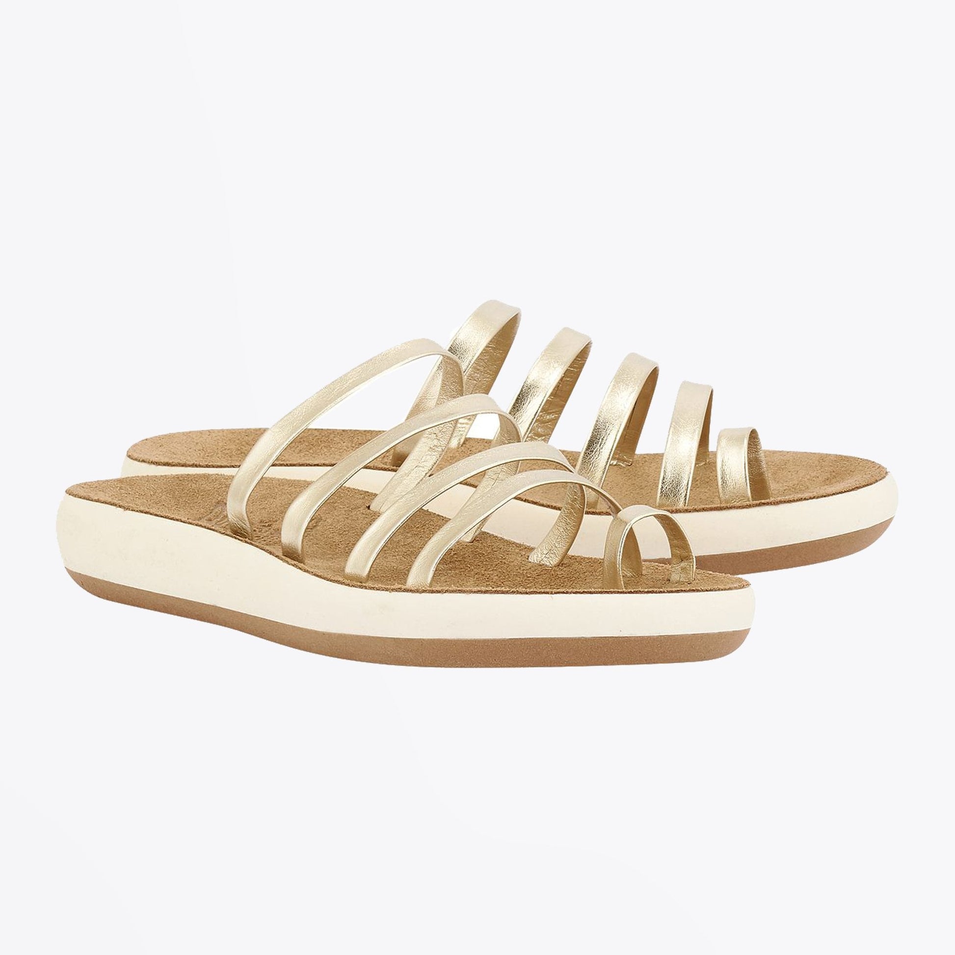 Ancient Hypatia Comfort Metallic Leather Sandals - Gold