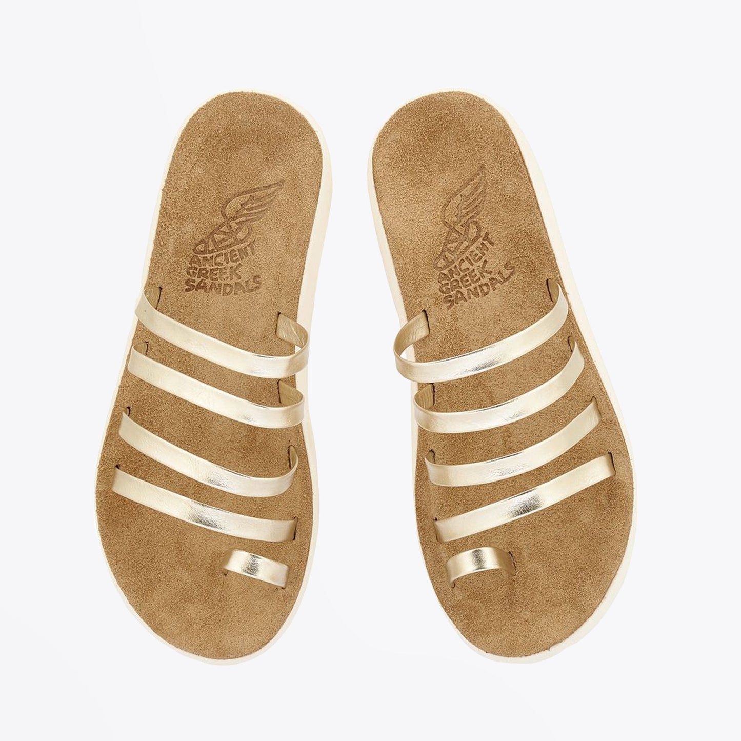 Hypatia Comfort Metallic Leather Sandals - Gold