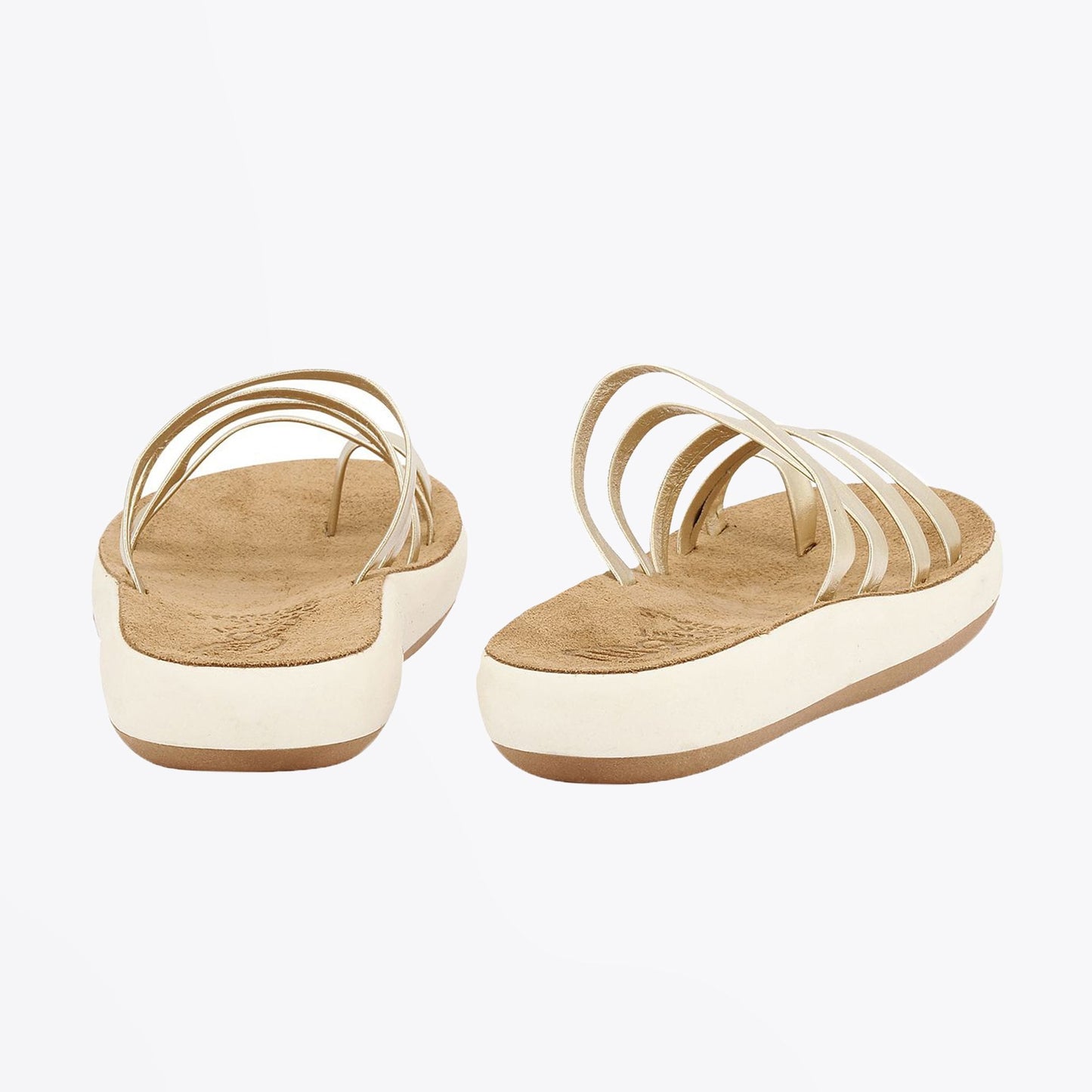 Hypatia Comfort Metallic Leather Sandals - Gold