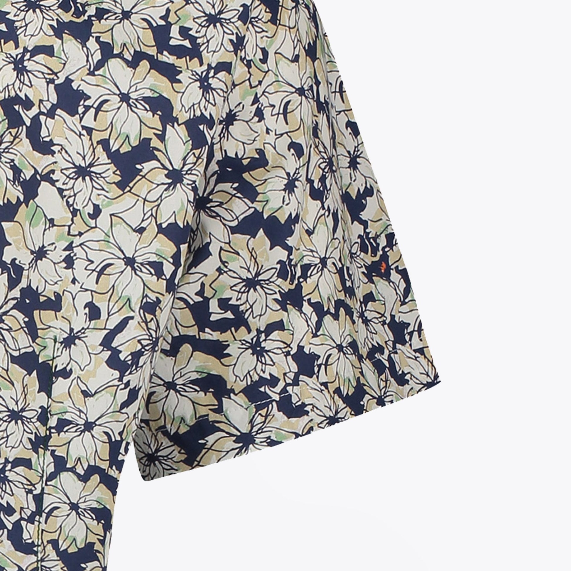 A Ink Floral Print Short Sleeve Shirt - Green
