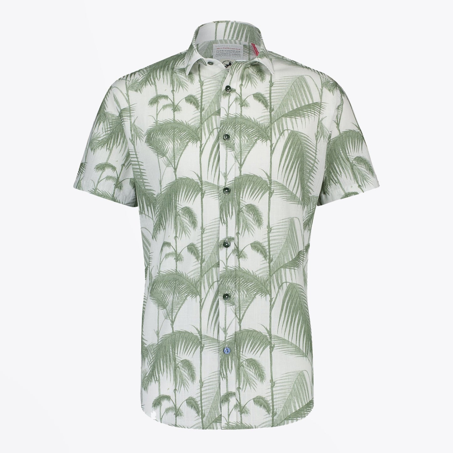- Bamboo Print Short Sleeve Shirt - Green