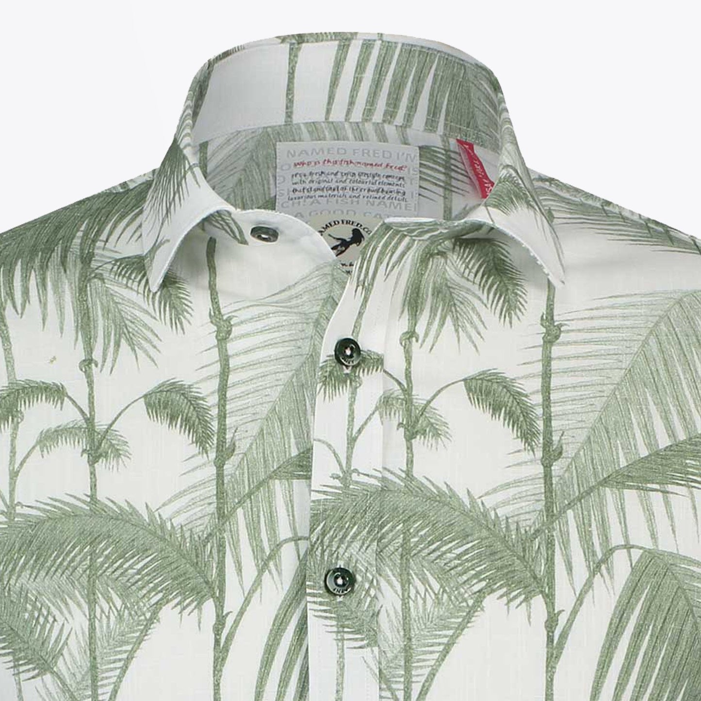 - Bamboo Print Short Sleeve Shirt - Green