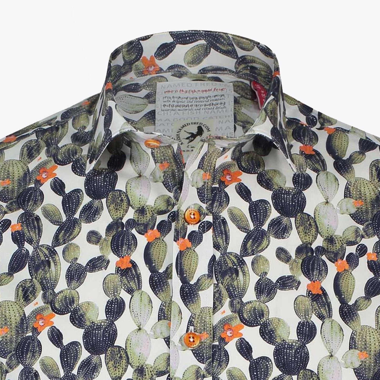 - Cactus Print Short Sleeve Shirt - Green