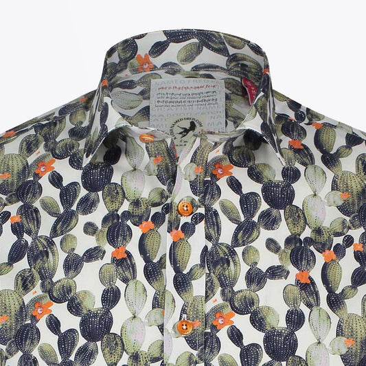 - Cactus Print Short Sleeve Shirt - Green