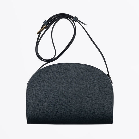 - Demi-Lune Half Moon Leather Bag - Dark Navy