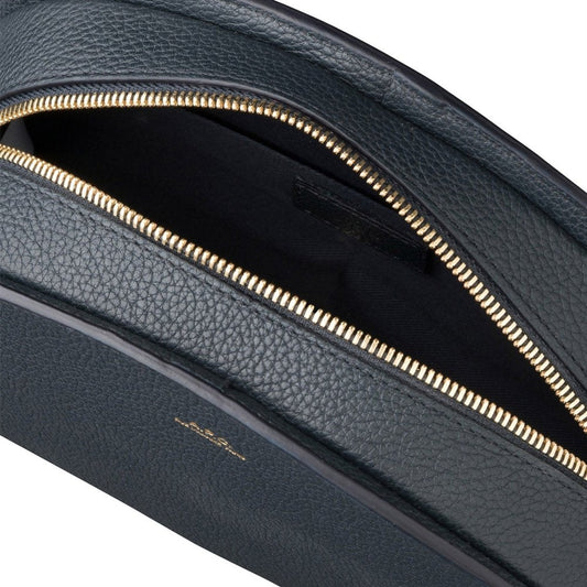 - Demi-Lune Half Moon Leather Bag - Dark Navy