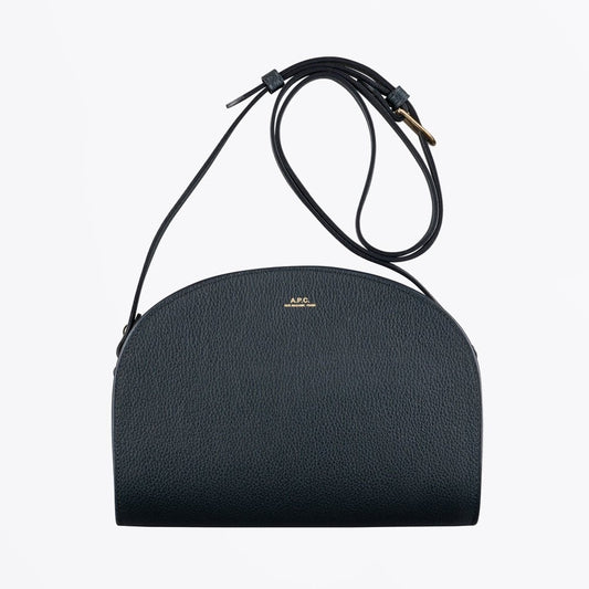 - Demi-Lune Half Moon Leather Bag - Dark Navy