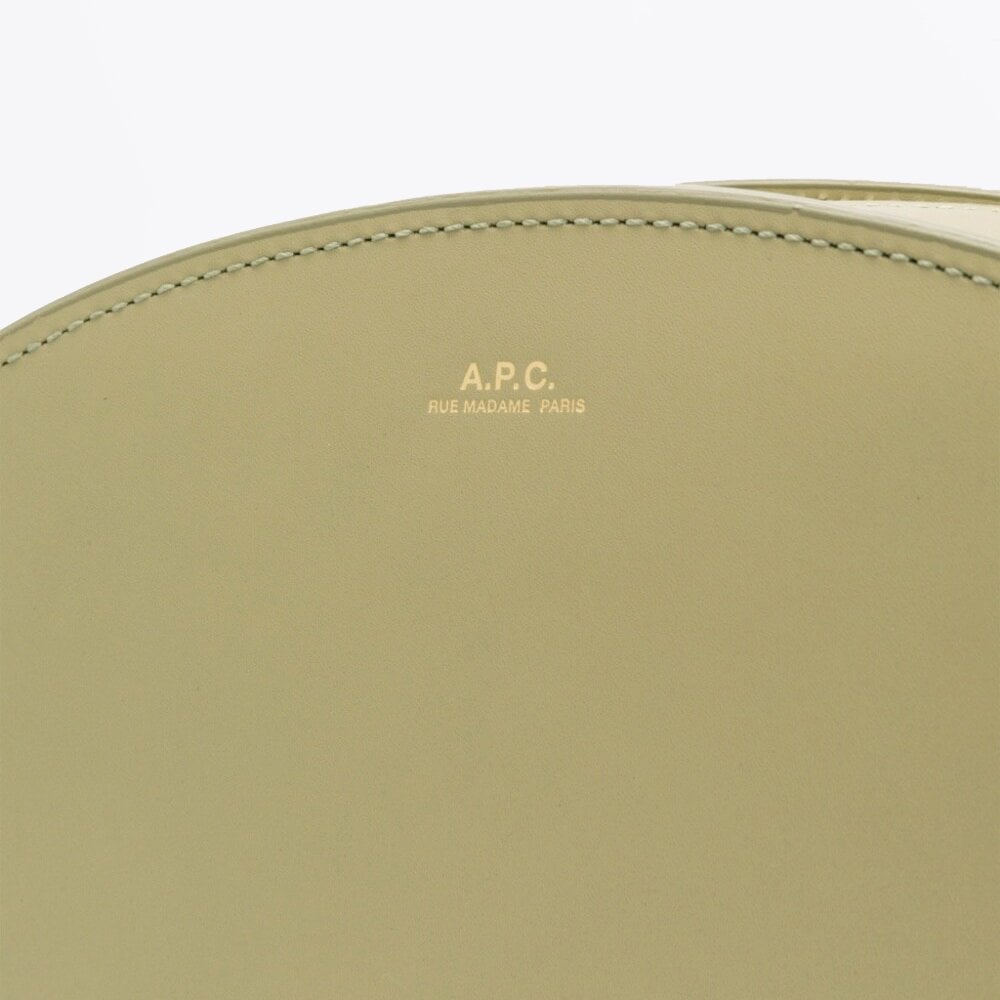 A.P.C. Mini Demi-Lune Half Moon Leather Bag - Sage