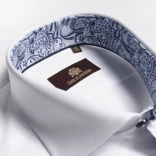 - Deston - Print Trim Insert Shirt - White