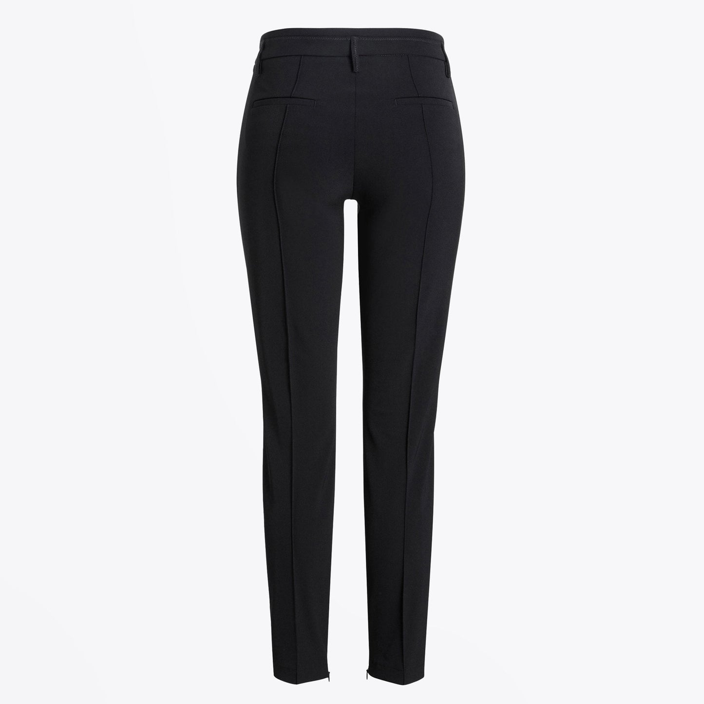 - Rhona - Slim-leg Pants with Piping Detail - Black