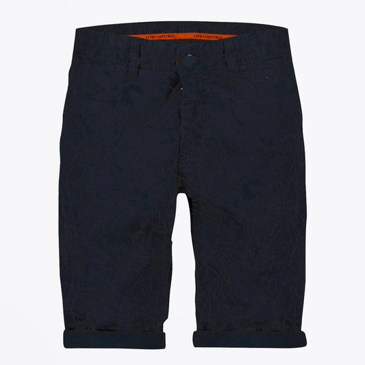 - Bermuda Jungle Print Shorts - Navy