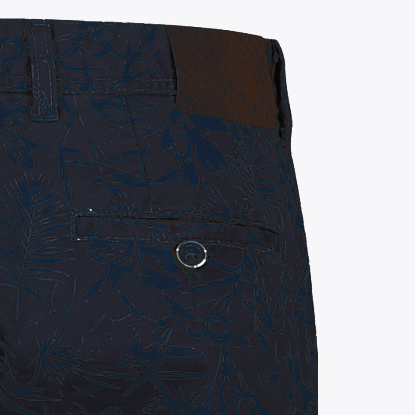 - Bermuda Jungle Print Shorts - Navy