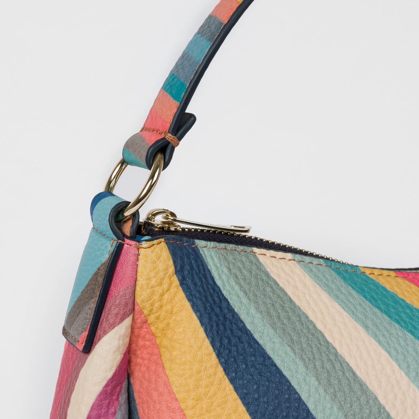 Leather Swirl Mini Hobo Bag - Multi