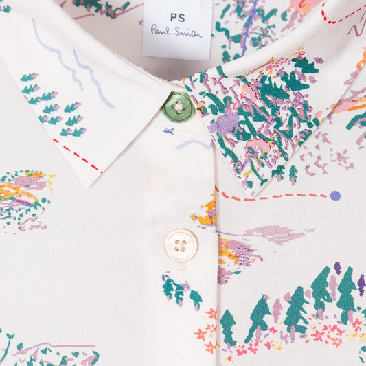 - 'Mountain' Print Shirt - Pink