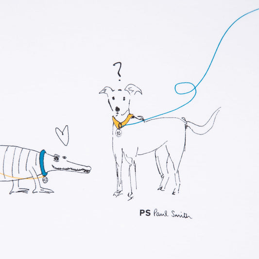 - Organic Cotton 'Dog Walk' Print T-shirt - White