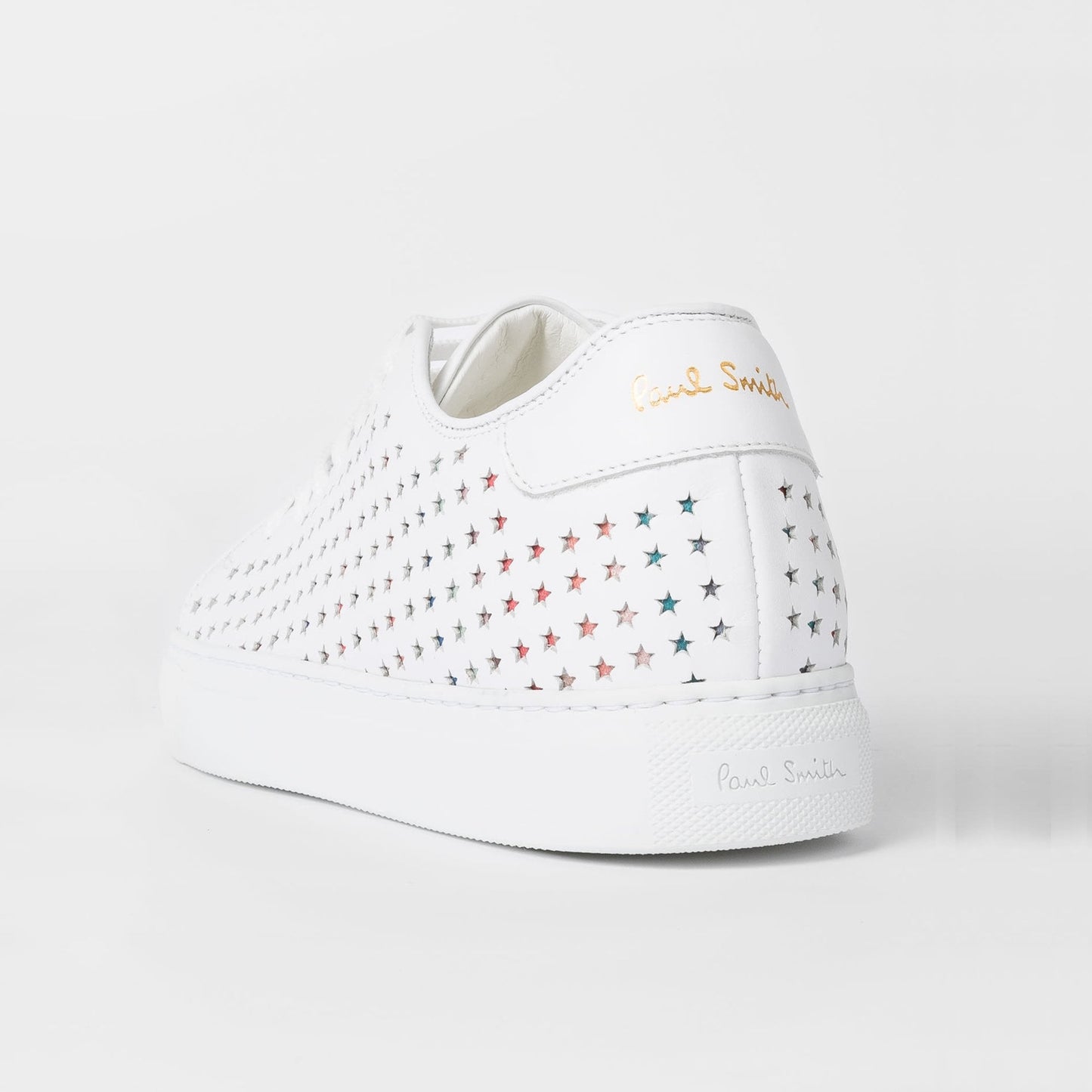 Leather 'Brasso' Trainers With Star Emboss - White