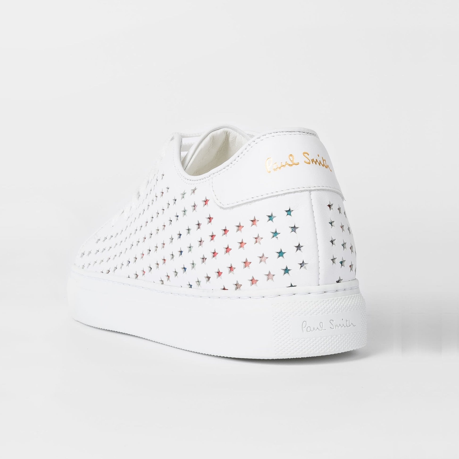 Paul Leather 'Brasso' Trainers With Star Emboss - White