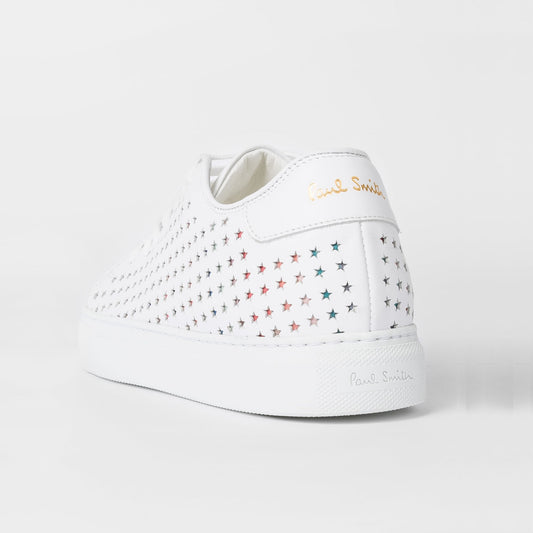 Leather 'Brasso' Trainers With Star Emboss - White