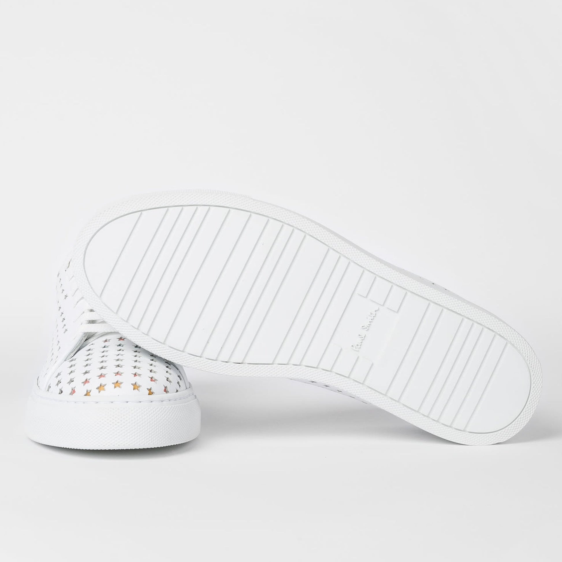 Paul Leather 'Brasso' Trainers With Star Emboss - White