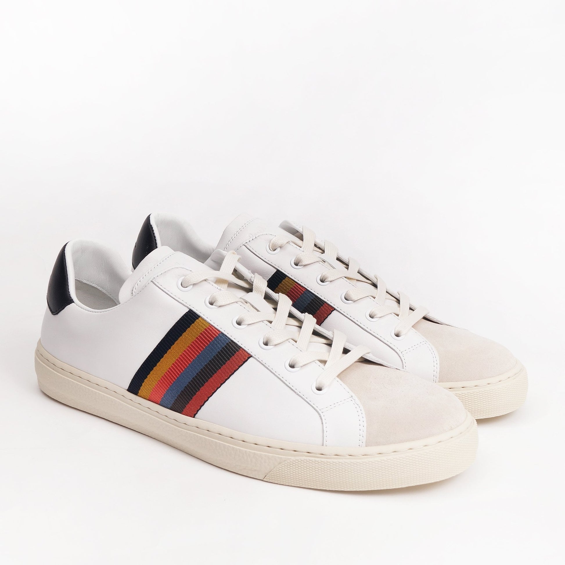 Paul Leather 'Hansen' Stripe Sneaker - White/Cream