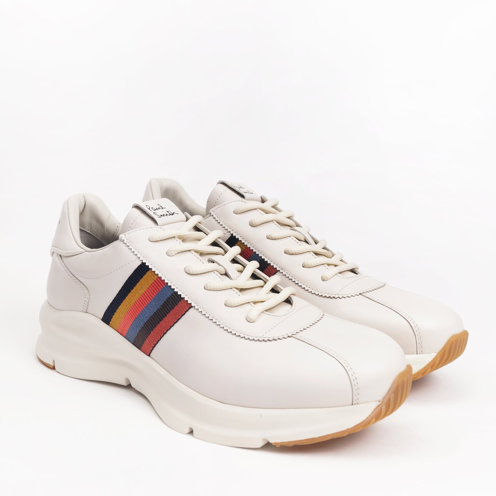 Paul Leather 'Shuttle' Stripe Sneakers - Off White