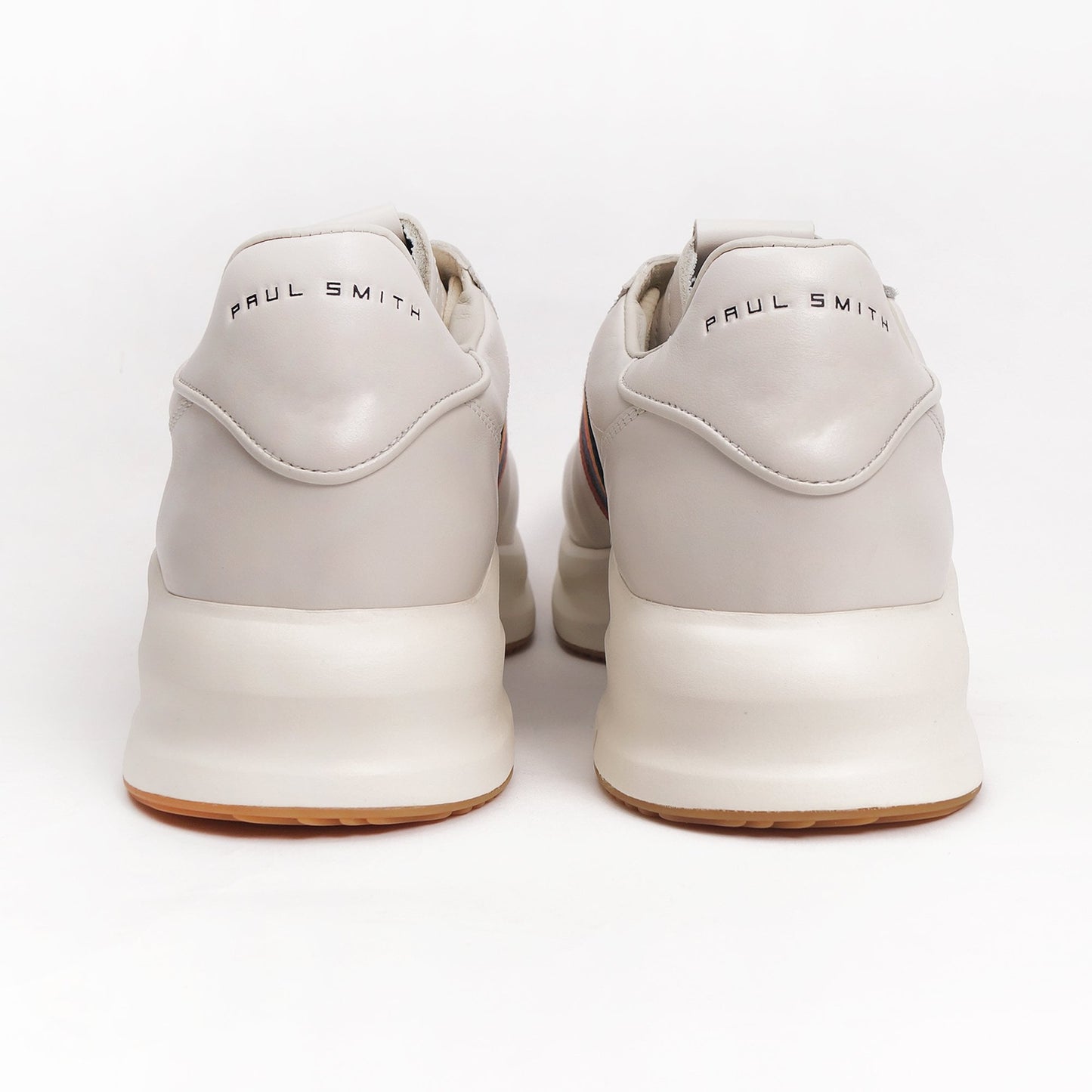 Leather 'Shuttle' Stripe Sneakers - Off White