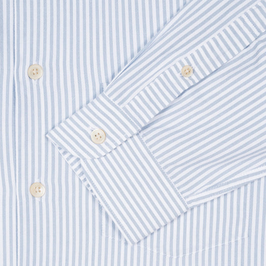 - Stripe Oxford Shirt With Embroidered 'Climber' - Blue/White