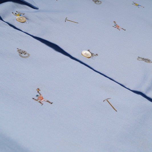 - Tailored 'Climbing Rope' Shirt - Light Blue