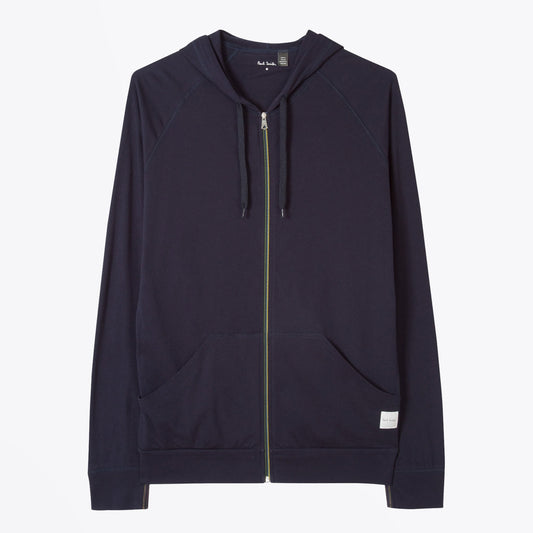 Jersey Cotton Lounge Hoodie - Navy