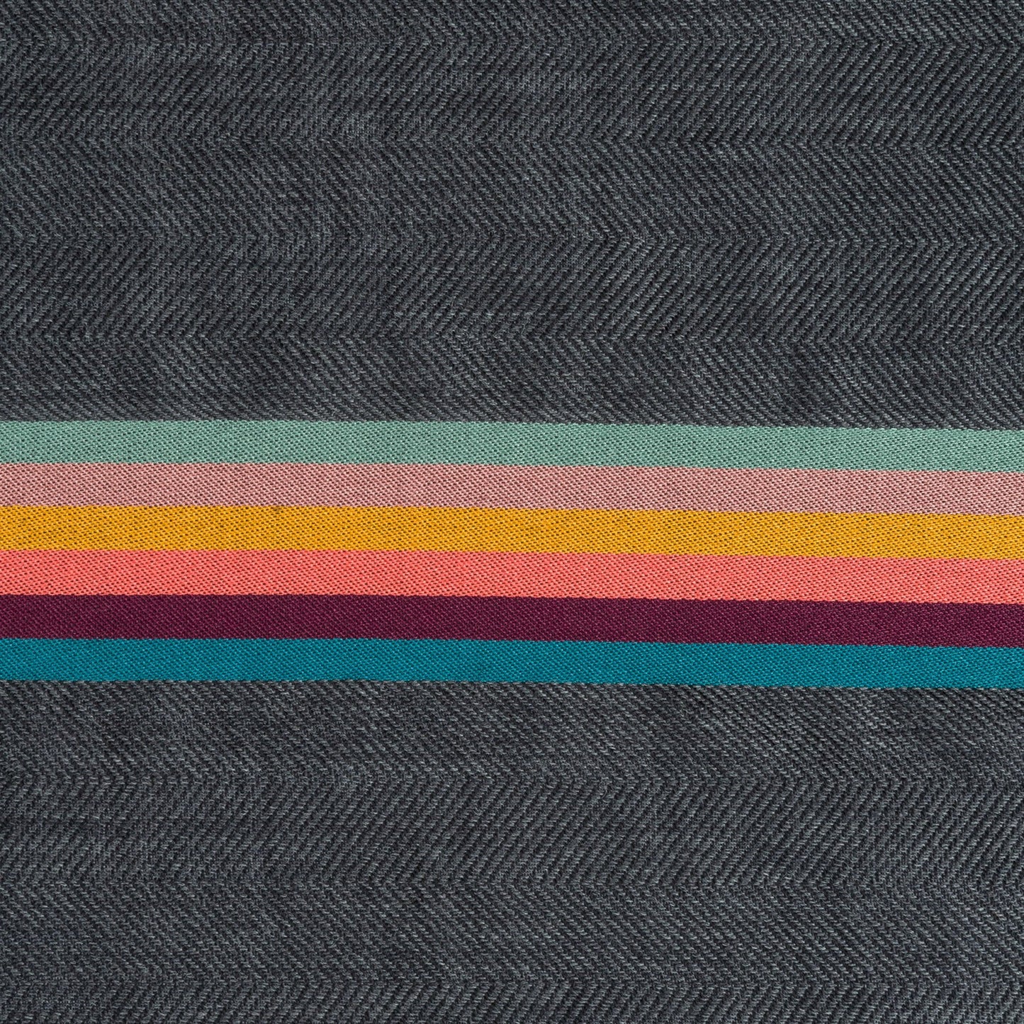 - Bold Stripe Scarf - Grey