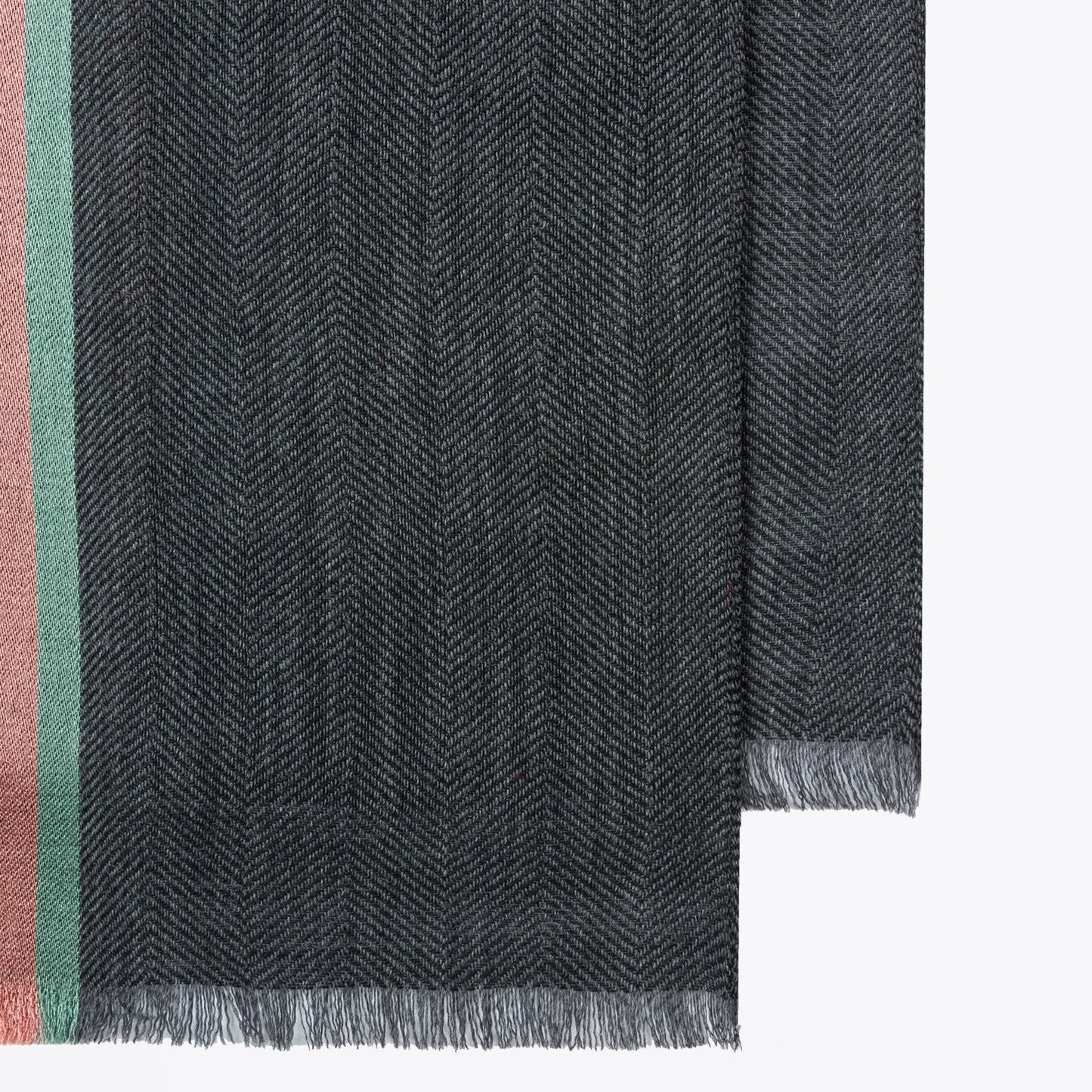 - Bold Stripe Scarf - Grey
