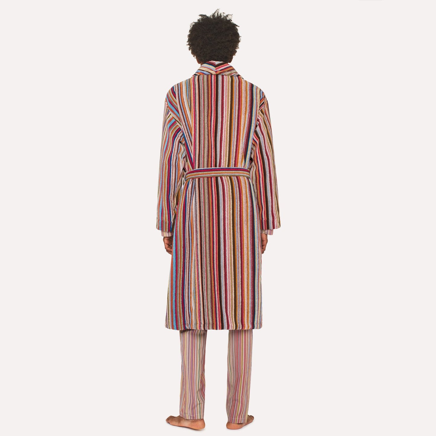 - Signature Stripe Towelling Dressing Gown - Multi