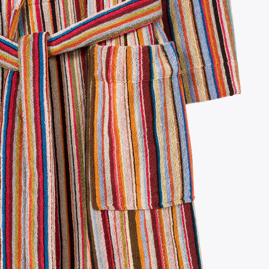 - Signature Stripe Towelling Dressing Gown - Multi