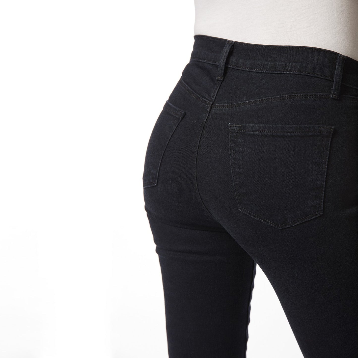 Maria - High Rise Skinny Jeans - Blue/Black
