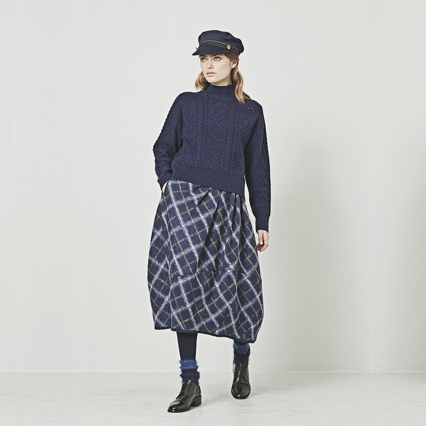 In Jest - Cable Knit Sweater - Navy