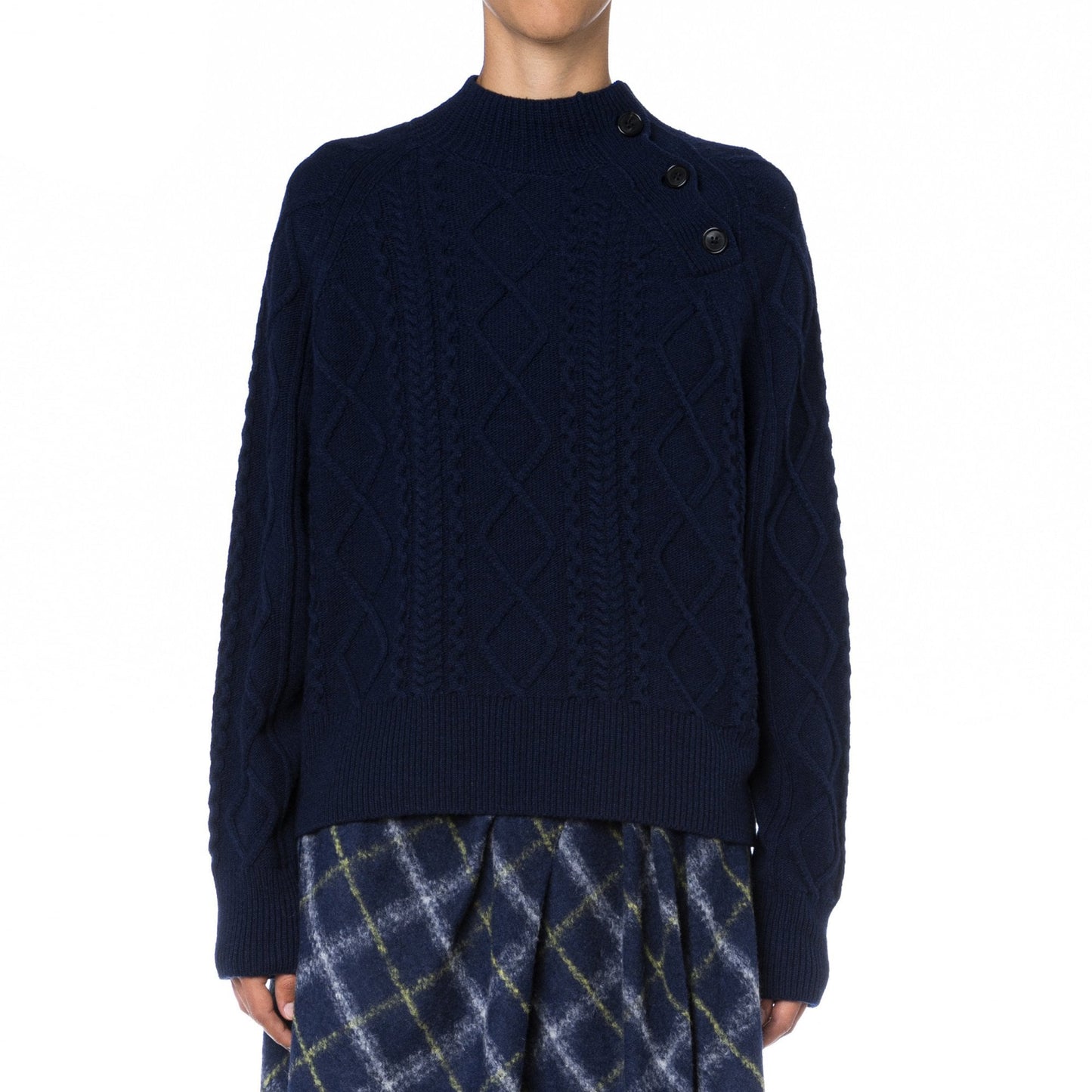 In Jest - Cable Knit Sweater - Navy