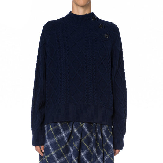 In Jest - Cable Knit Sweater - Navy