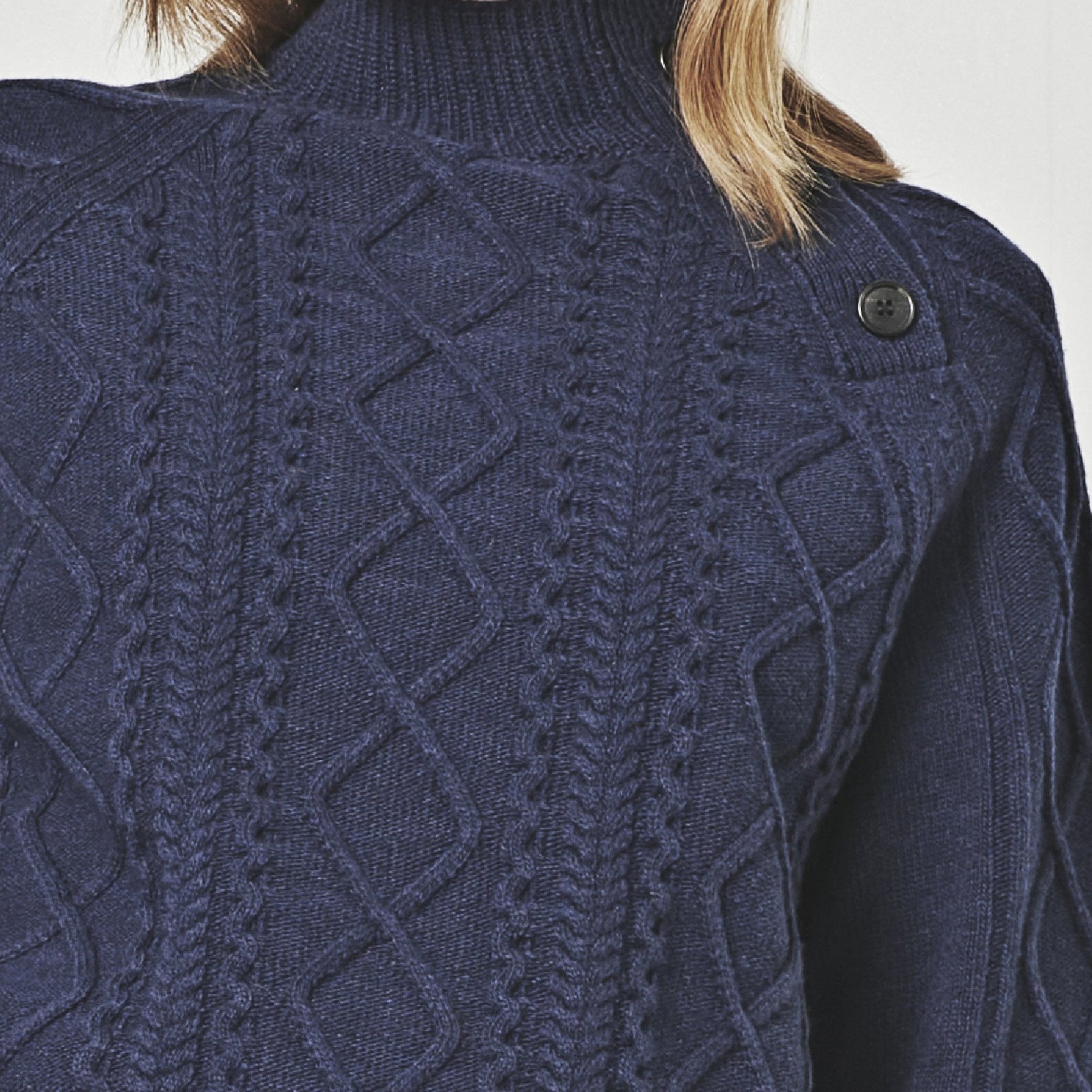 HIGH In Jest - Cable Knit Sweater - Navy