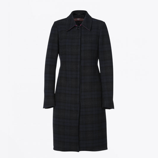 - Embrace - Technical Checked Coat - Black/Navy