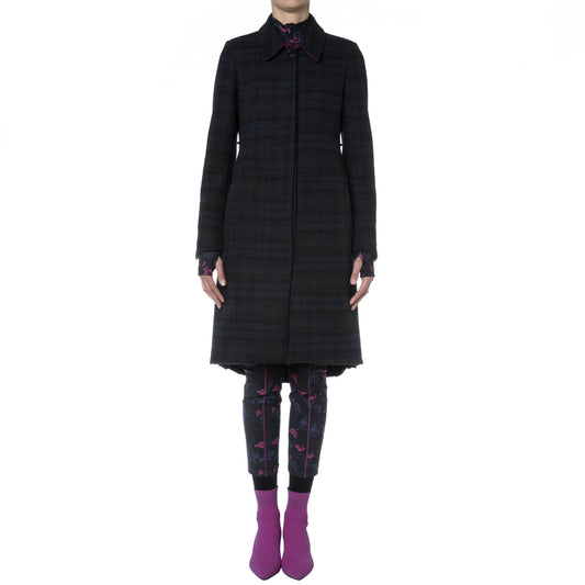 - Embrace - Technical Checked Coat - Black/Navy