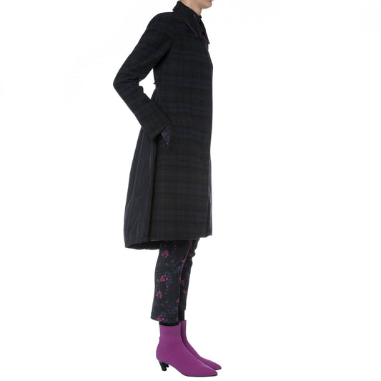 - Embrace - Technical Checked Coat - Black/Navy