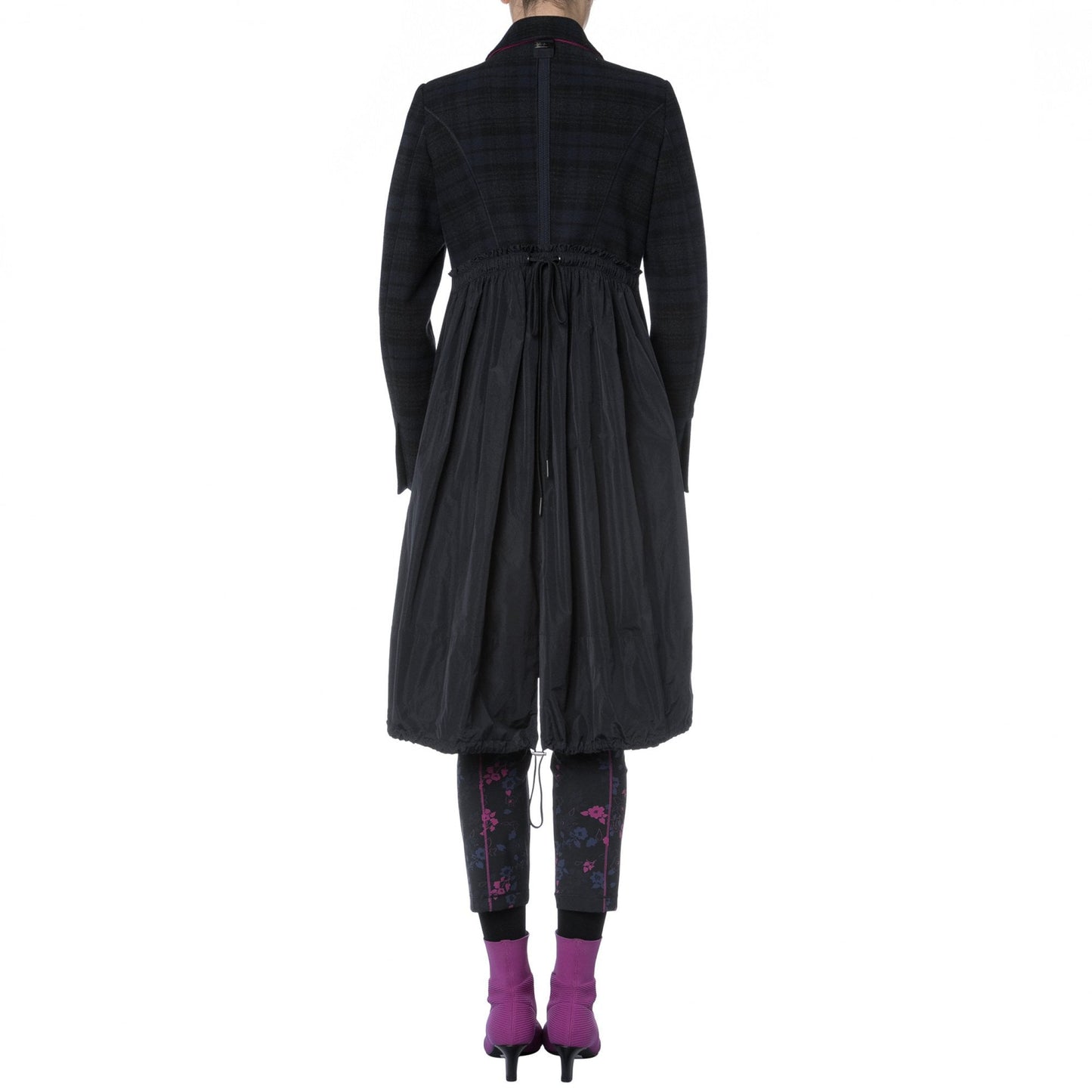 - Embrace - Technical Checked Coat - Black/Navy