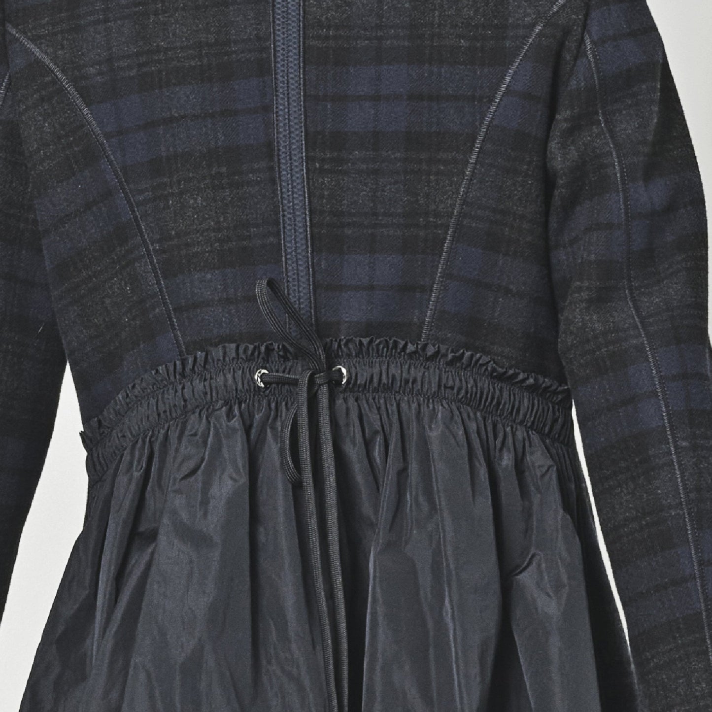 - Embrace - Technical Checked Coat - Black/Navy