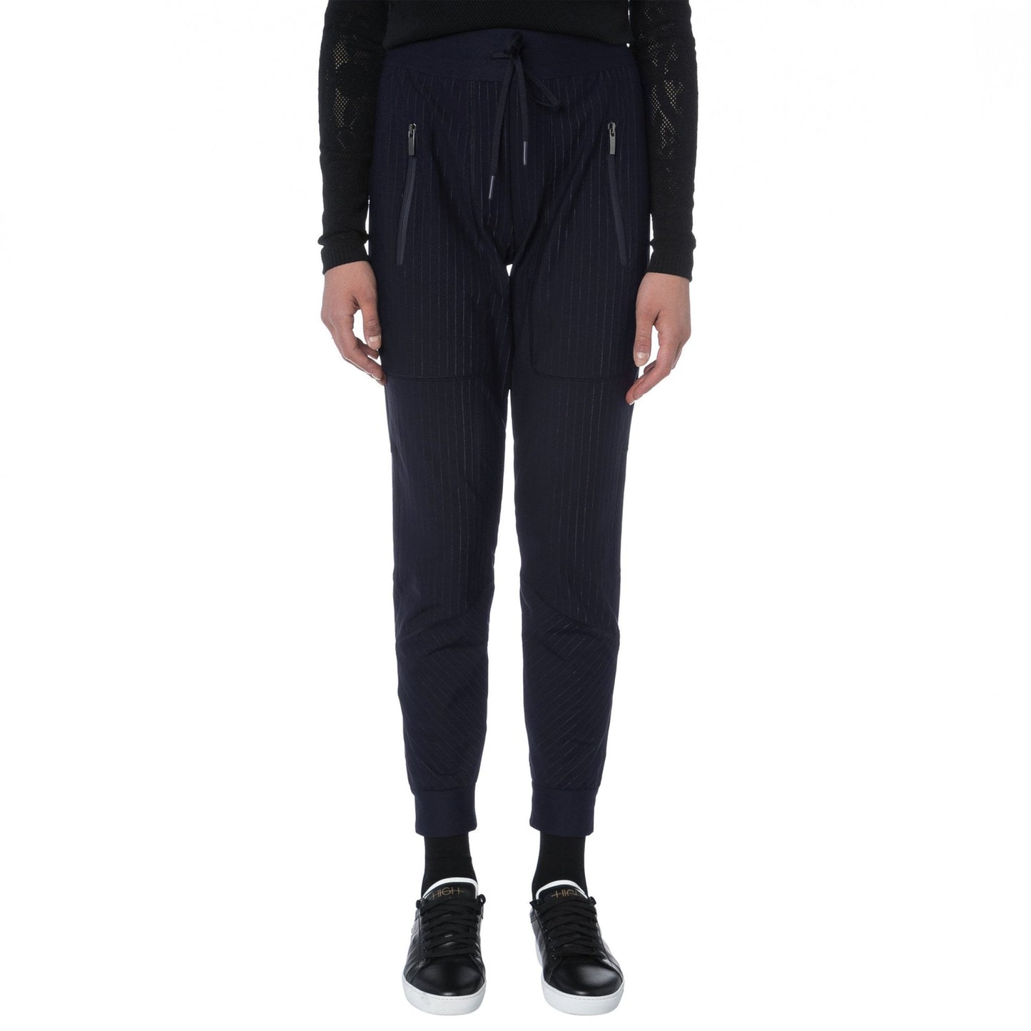 - Entrust - Pinstripe Jogger Pants - Navy