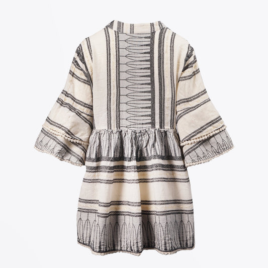 - Stripe Gold Thread Blouse - Black/Cream