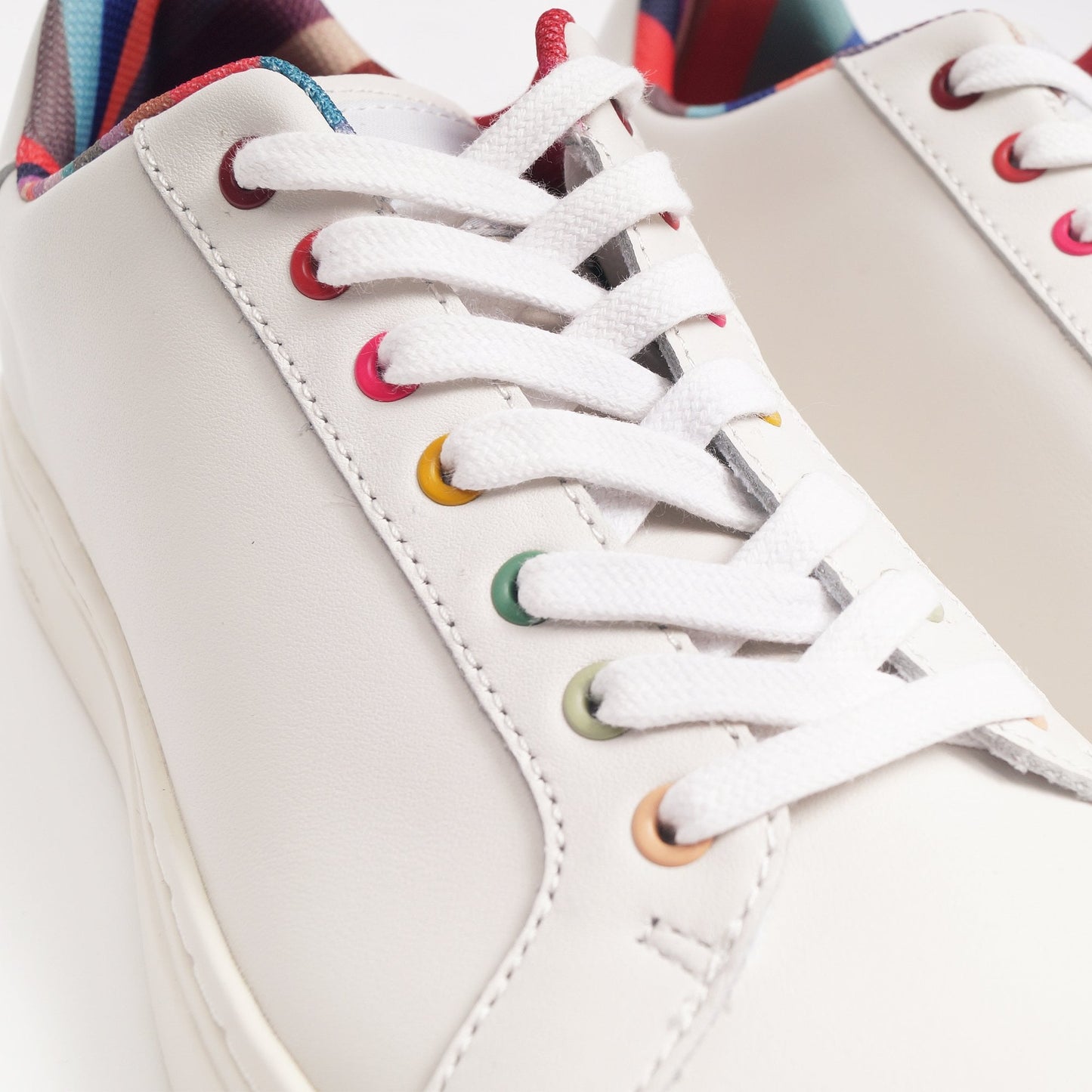 Leather 'Lapin' Multi Eyelet Sneakers - White