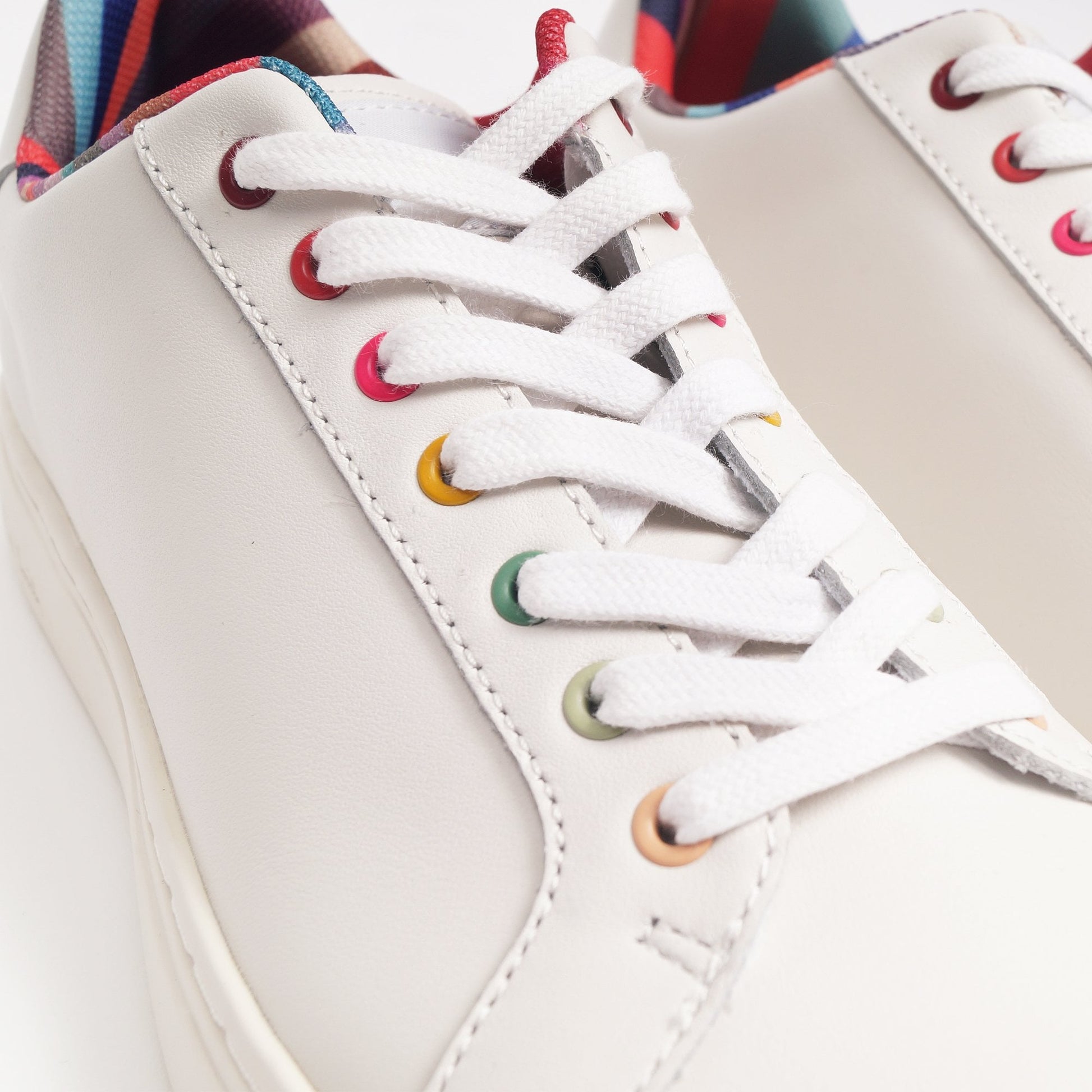 Paul Leather 'Lapin' Multi Eyelet Sneakers - White